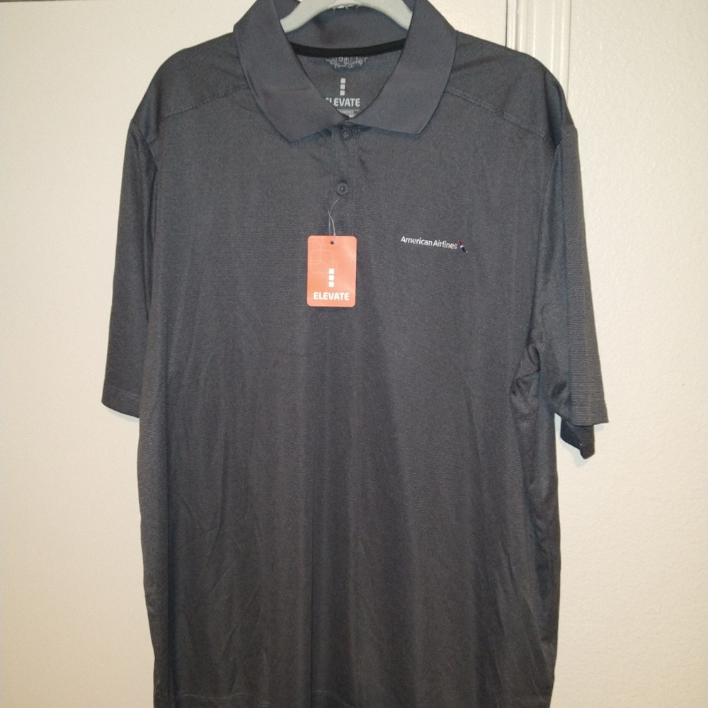 NWT Elevate America Airlines Employee Dade SS Polo Shirt Men's sz XL.